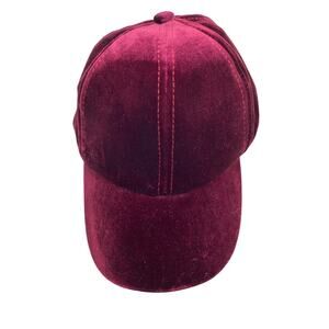 Magid Hats Women's Maroon Red Velvet Adjustable Back Baseball Hat*